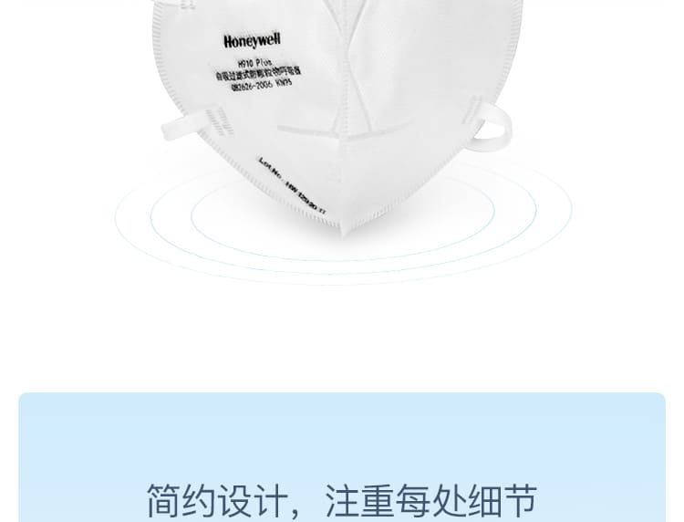 霍尼韦尔（Honeywell） KA9101 H910 PLUS KN95 折叠式口罩 (白色、耳带式、环保装、50只/盒)